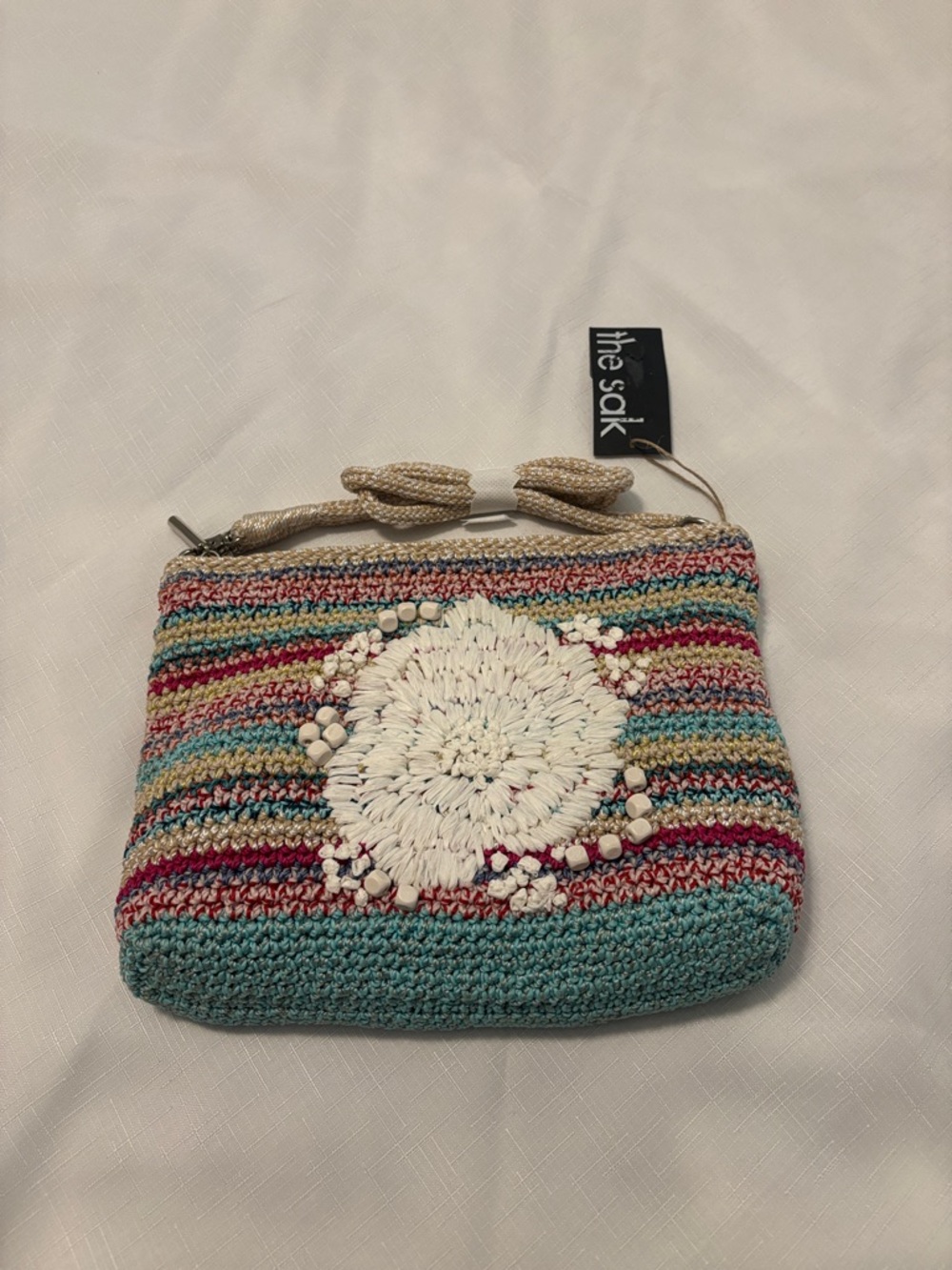 Sak Lumi Convertible Multi Colored Crossbody Bag hand-crocheted exterior NWT